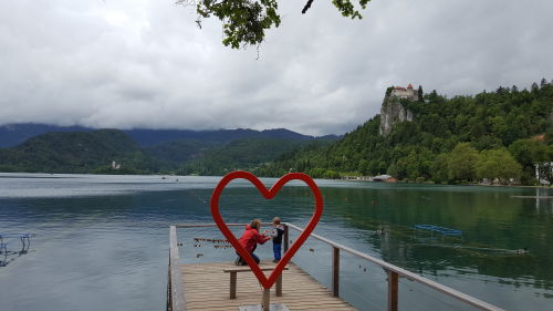 Slowenien Bled - See mit Burg und Herz