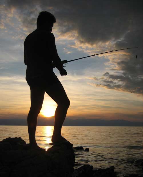 krk kroatien angeln haludovo sonnenuntergang