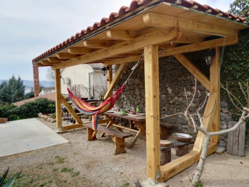 Insel Krk - Ferienwohnung Porthos mit mediterranen Garten zur Alleinnutzung mit Meerblick