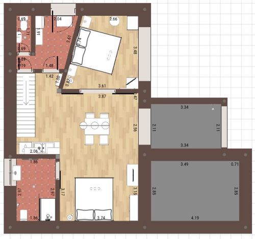 Kroatien Insel Krk Malinska Ferienwohnung Porthos Grundriss Kroatien Insel Krk Malinska Ferienwohnung Porthos Grundriss