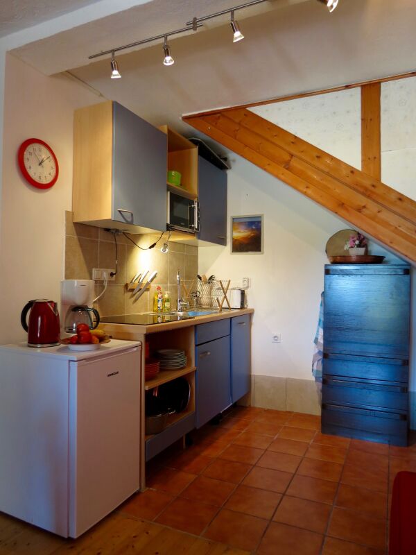 <p>vollausgestattete Küche mit Induktionsfeld und Spülmaschine</p> <p>vollausgestattete Küche mit Induktionsfeld und Spülmaschine</p>