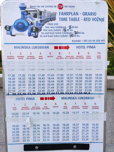 Fahrplan Touristenzug