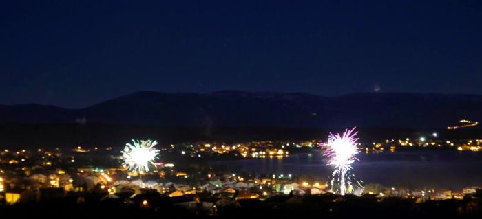 Silvester auf der Insel Krk - Blick vom Appartement Don Camillo auf die Bucht von Malinska